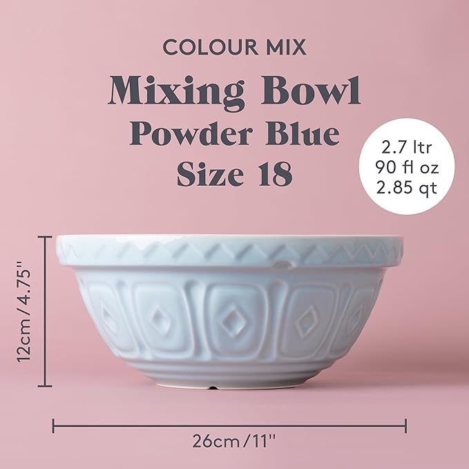 Mason Cash | Color Mix S18 Powder Blue Mixing Bowl - 2.85 Quart