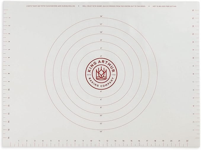 King Arthur Baking Company Rolling Mat, Non-Slip Non-Stick Silicone Baking Mat, For Kneading, Rolling, And Measuring Dough