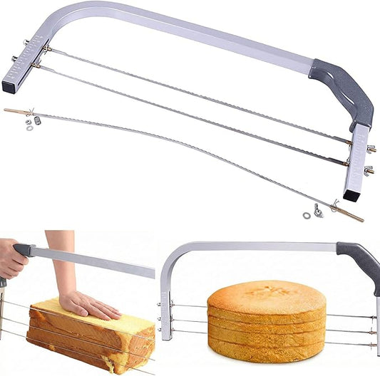 Professional Cake Cutter Slicer Leveler, Commercial 4 Layers Adjustable Stainless Steel Cakes Slice, Large Bread Cutter Toast Cutting Saw, Straight Spatula Baking Level Stratification Birthday Tools