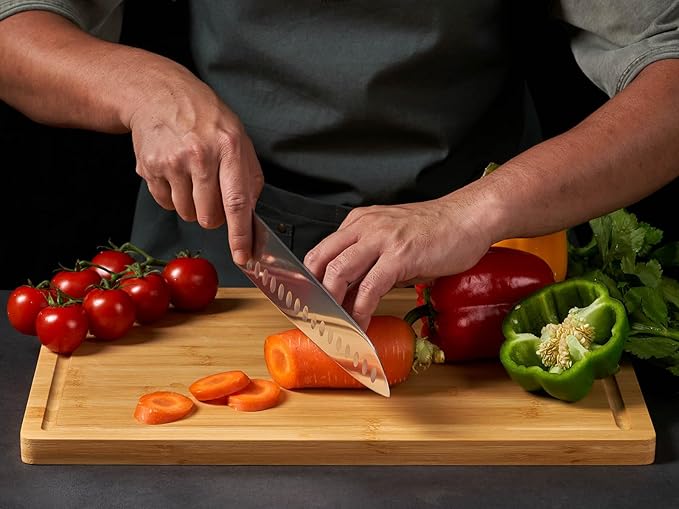 Allsum 36x24" Bamboo Cutting Boards for Kitchen, Wood Stove Top Cover, Extra Large Noodle Board Over Sink, Charcuterie Board Cheese Serving Tray with Side Handles and Juice Grooves