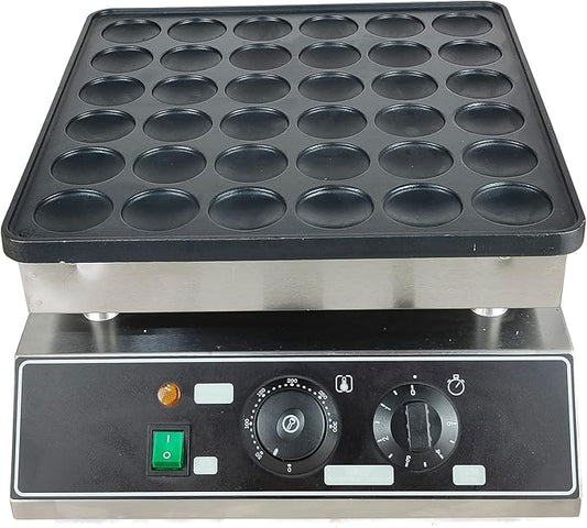 Mini Dutch Pancake Baker Maker, Commercial Electric Nonstick 36Pcs 1000w Poffertje Mini Pancake Maker Stainless Steel for Restaurants, Family, Cafes Shops