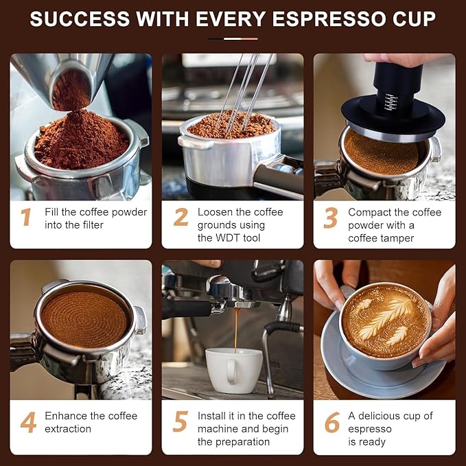 22 PCS Espresso Accessories Kit，53mm Coffee Tamper Set ，Barista Kit - with Frothing Pitcher WDT Tool Stirrer Tamper Mat Coffee Stencils Latte Art Pen Fits for54mm Portafilters
