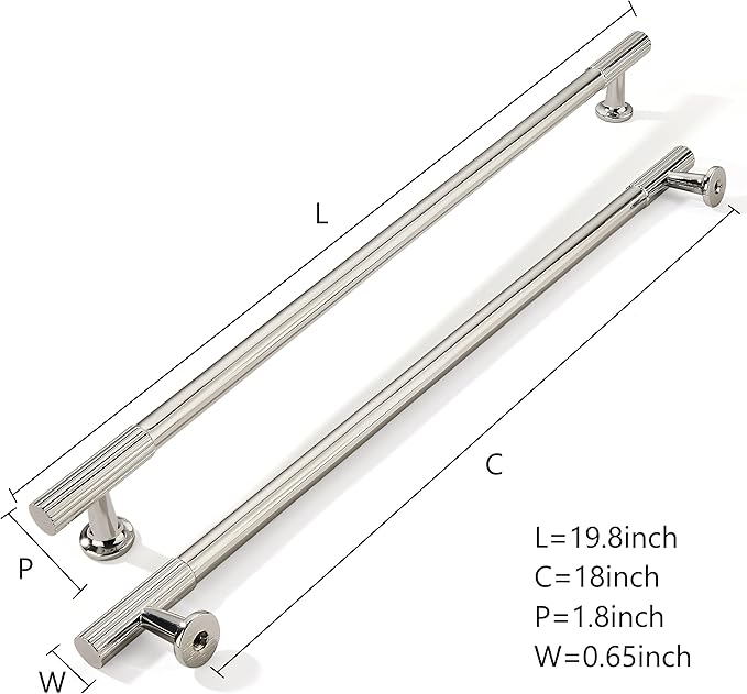 khtumeware Appliance Pull 18 Inch Hole Center 1 Pack Polished Nickel Cabinet Pulls Heavy Duty Solid Kitchen Drawer Handles Cabinet Hardware for Cupboard Drawer Handles Dresser Pulls