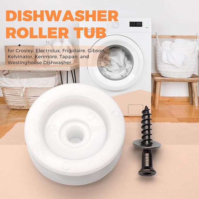 Dishwasher Tub Dishrack Roller 5304507405 for Frigidaire Dishwasher, Upper Dishrack Roller Replaces 154333903 154333902 5300809917 154333901 154213401 154080001, 4 Pack