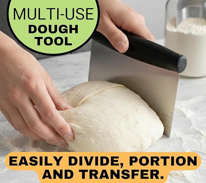 20 inch Baking Stone for Bread, with Stainless Steel Dough Tool, Bread Knife for Dough Scoring, and 22 inch Baking Mat Set - Large Baking Stone for Oven - 20" x 13.5" Rectangular Oven Stone
