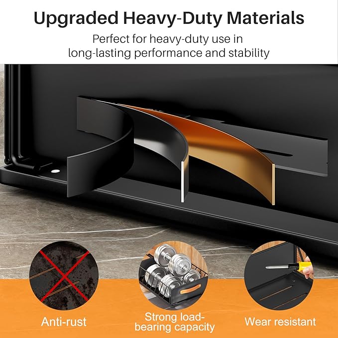 Pull out Cabinet Organizer Fixed with Adhesive Nano Film,Heavy Duty Slide out Pantry Shelves Drawer Storage,Sliding Mesh Cabinet Basket with Handle for Kitchen, Bathroom,Home, 15.8"W X 21"D X6.2"H