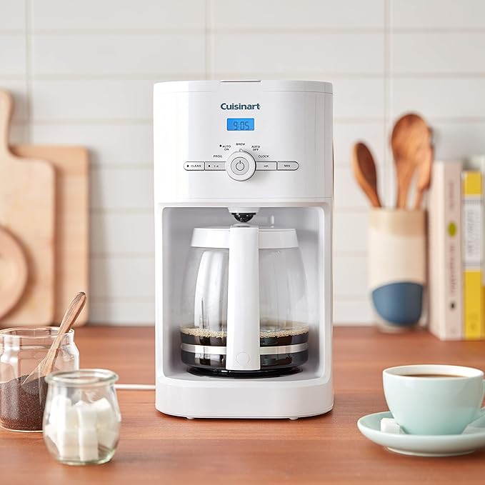 Cuisinart 12-Cup Classic Programmable Coffeemaker, White, 12-Cup, Programmable, DCC-1120NAS