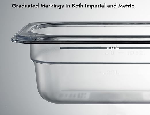 CURTA 6-Pack 1/9 Size 2.5" Deep NSF Polycarbonate Food Pans | Dishwasher & Freezer Safe Clear Container for Prep Tables, Buffet, Salad Bar, Commercial & Home Kitchen