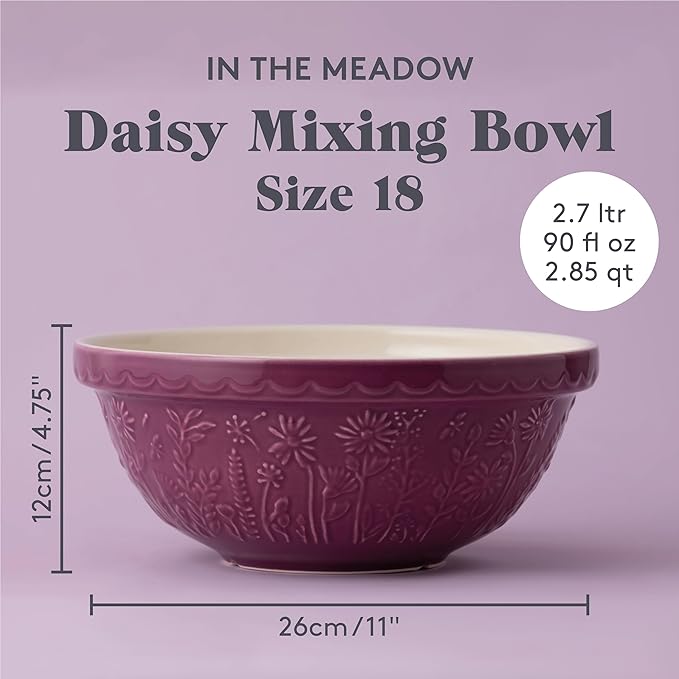 Mason Cash In The Meadow S18 2.85 Qt Stoneware Mixing Bowl | Daisy