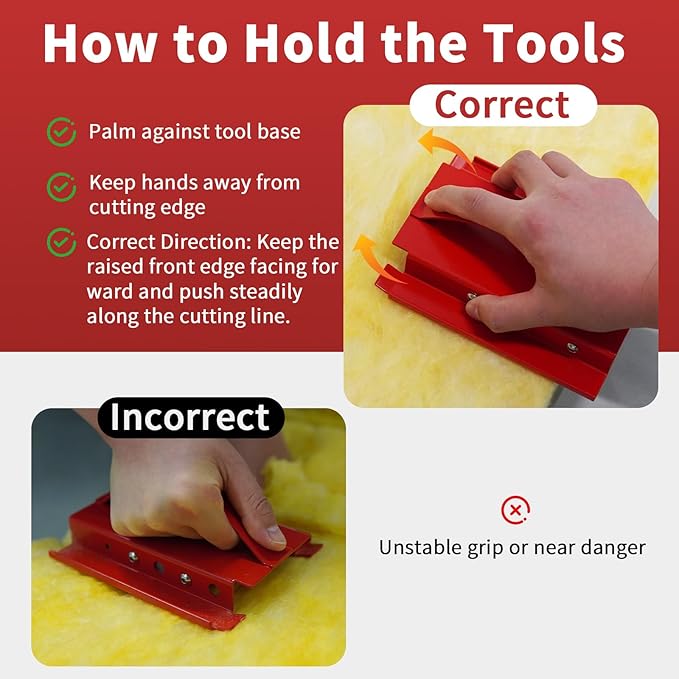 DT15C 1.5" Cut-Off Duct Board Cutting Tool — Heavy-Duty HVAC Hand Tool for Straight & End Cuts on Duct Board, Red Steel Sled Frame, Replaceable Heat-Treated Stainless Blades