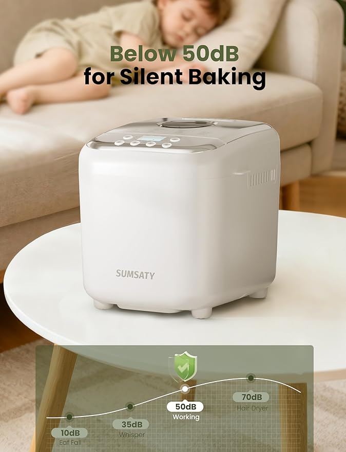 Bread Maker, 2.2LB 16-in-1 Bread Machine, Automatic Bread Maker Machine with Nonstick Ceramic Pan & 15H Timer & 1H Keep Warm for Beginner, Breadmaker with Gluten-Free, French, Yogurt, Recipe