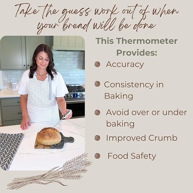 Simply H&K - All-in-One Sourdough Bread Kit with Thermometer & Bread Bag - Proofing Basket - Sour Dough Kit - Gift Giving