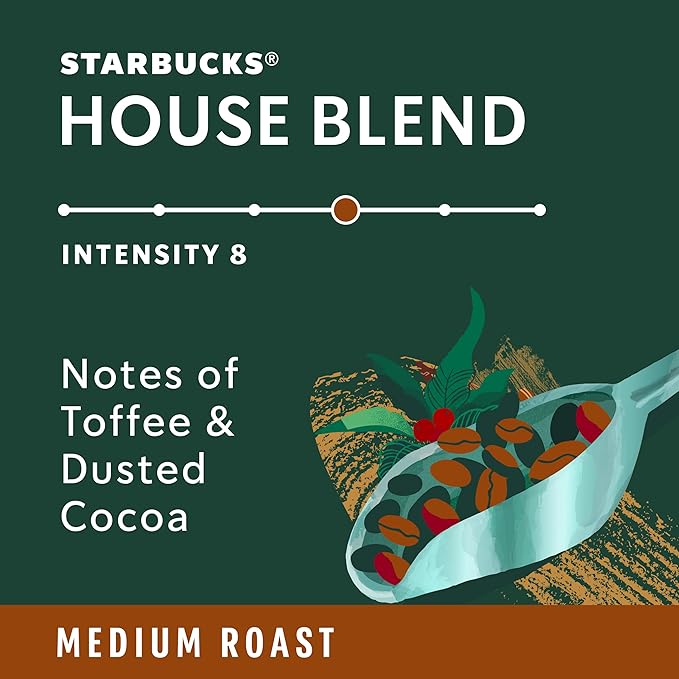 Starbucks by Nespresso Original Line,House Blend,Medium Roast Coffee,10-Count Espresso Pods (Pack of 10)