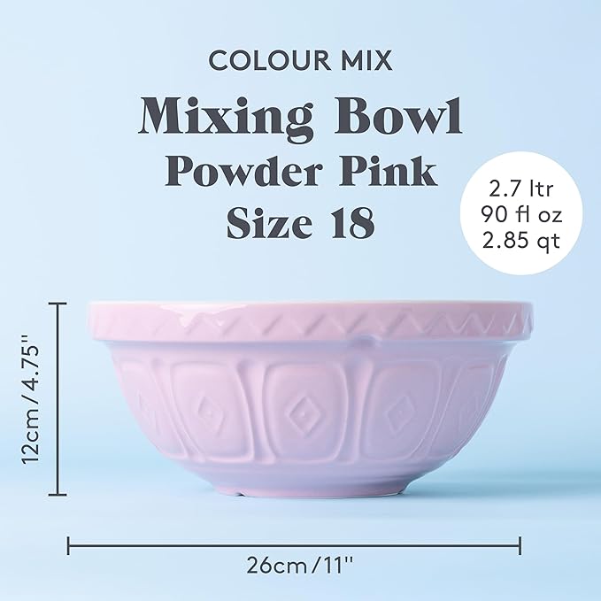 Mason Cash | Color Mix S18 Powder Pink Mixing Bowl - 2.85 Quart