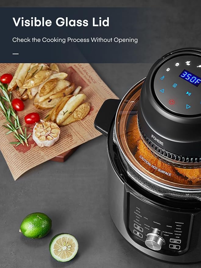 Air Fryer Lid for Instant Pot 6Qt/8Qt, 7 in 1 with LED Touchscreen, Turn Your Pressure Cooker Into in Seconds, Air Fryer Accessories and Recipe Cookbook Included