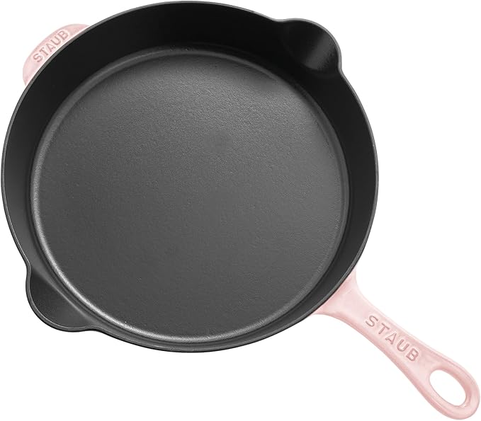 STAUB Cast Iron 11-inch Traditional Deep Skillet - Peony Pink