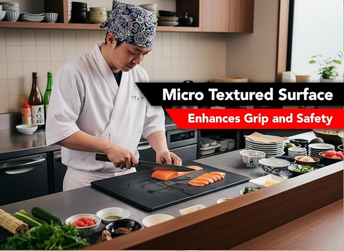 Thirteen Chefs Extra Large 24 x 18 Black Cutting Board - 1/2" Thick HDPE Plastic for Restaurants and Professional Kitchens