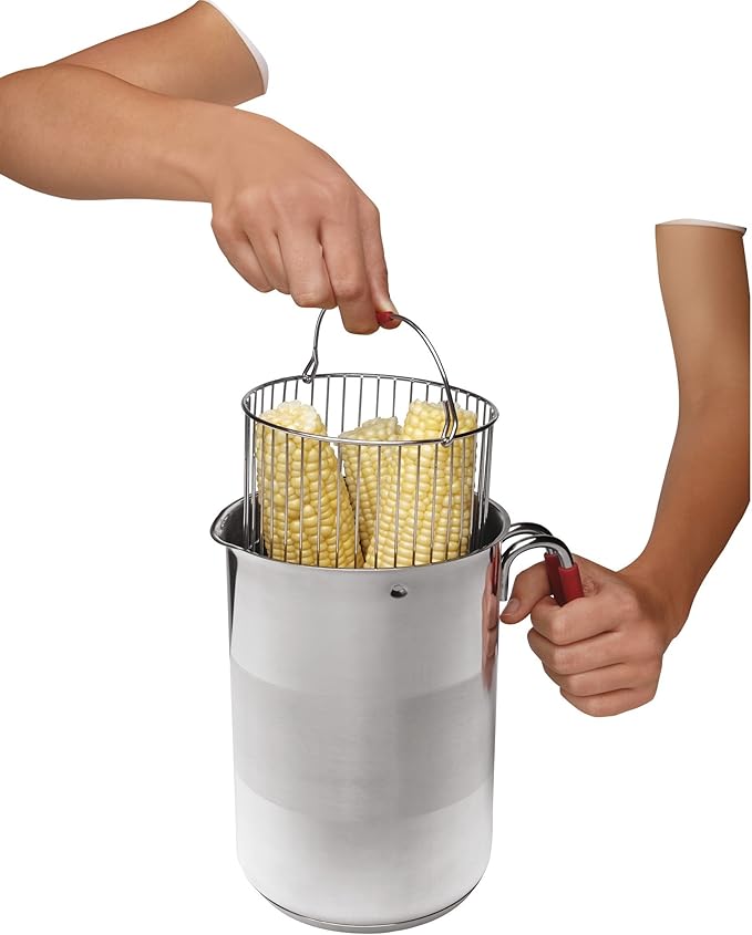 Kuhn Rikon 4th Burner Pot with Glass Lid and Steam basket 12 cup (Pack of 6)