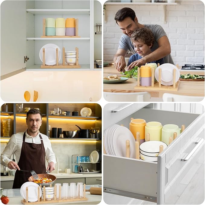 Peg Board Drawer Organizer for Kitchen | Kitchen Drawer Organizers for Dishes Plates Bowls Condiment Spice | Pegboard Organizer for Cabinet RV Storage, 2 Boards&12 Pegs (DD212)