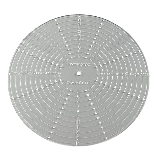 CAKESAFE Round Tier Ruler for Cake Decorating – Cake Centering and Dowel Placement Tool for Bakers