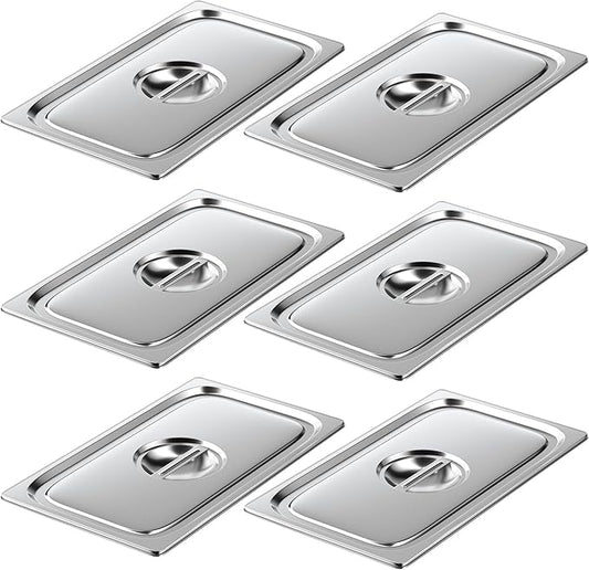 WantJoin Steam Table Hotel Pan Lids Cover 6 Pack for Stainless Steel Metal Tray Sets Food Storage Container Restaurant Chafing Dishes Commercial Buffet Warmer Catering Supplies