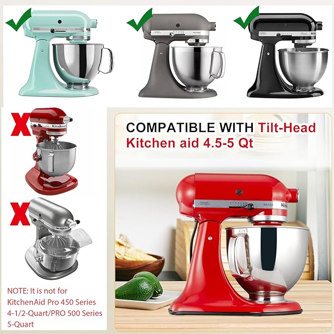 Sliding Mat for KitchenAid Mixer - Metal Mixer Mover Slider Mat Compatible With KitchenAid 4.5-5qt Tilt-Head Stand Mixer, Mixer Sliding Tray