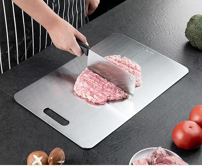 Titanium Cutting Board, New Upgrade Pure Titanium Cutting Boards for Kitchen,Food Grade 316 Stainless Steel Cutting Board，Double sided Dishwasher Safe 15.3x11inch