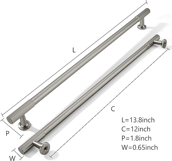 khtumeware Appliance Pull 12 Inch Hole Center 1 Pack Brushed Satin Nickel Cabinet Pulls Heavy Duty Solid Kitchen Drawer Handles Cabinet Hardware for Cupboard Drawer Handles Dresser Pulls