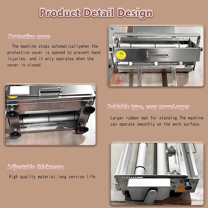 Commercial Dough Sheeter Machine, Reversible Puff Pastry Sheeter and Fondant Roller, Manual Dough Roller, Adjustable Thickness 0-25mm, Folding Dough Sheeter for Bakeries, Pastries,90 * 40cm