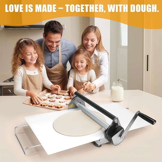 Dough Sheeter 12", Folding Dough Rolling Machine with 2 Rolling Boards, Compact Manual Dough Sheeter Machine