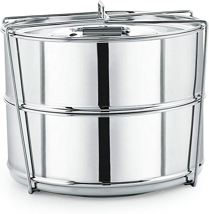 Stackable Stainless Steel Insert Pans - Inserts for Instant Pot - Pan for Instapot - Accessories for Instant Pot- FITS 6 QT and Above - Single Size - Pressure Cooker Steamer Pan Accessories