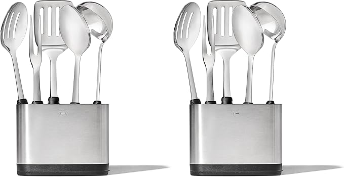 OXO Stainless Steel Kitchen Tools | Prep & Serve | Modern Style | 6-Piece Set | Pack of 2