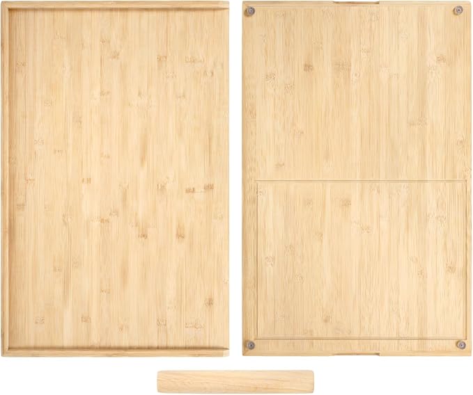 Bamboo Cutting Board Double Sided 28” x 18” with Juice Groove, Large Wooden Cutting Boards for Kitchen, Wood Chopping Board with Side Handles for Fruit, Meat, Kneading Dough