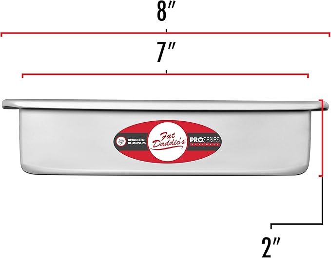 Fat Daddio's POB-7112 Sheet Cake Pan, 7 x 11 x 2 Inch, Silver (Pack of 3)