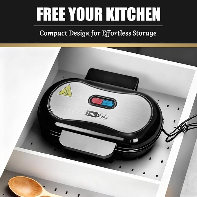 Double Mini Grill Maker, Breakfast Sandwich Maker, Burger Press Patty Maker, Panini Press Grill, Small Electric Grill, Ideal for Making Breakfast, Lunch and Snacks
