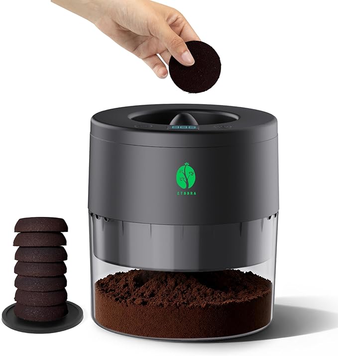 Automatic Coffee Grounds Dryer for Coffee Bar Accessories & Espresso Accessories, Hands-Free Low-Temp Drying (20–120 Min), Prevents Odor & Mold, Reuse Grounds for DIY, 120V 150W