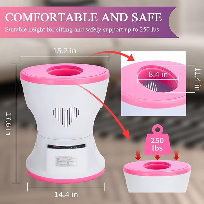 Yoni Steam Kit, Steaming Seat Yoni Steam Pot with Remote Control and Steaming Herbs(20 Bags),100 PCS Disposable Seat Covers, Update Electric V Steam at Home Kit for Women Health