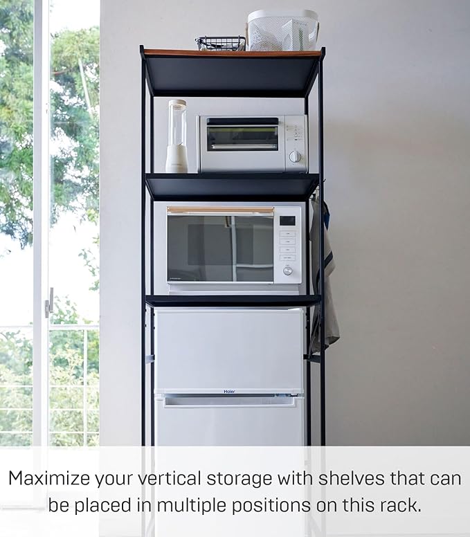 YAMAZAKI Home Tower Kitchen Appliance Storage Rack Metal Shelving Unit - Standing Organizer Heavy Duty Shelves, 67" - Steel