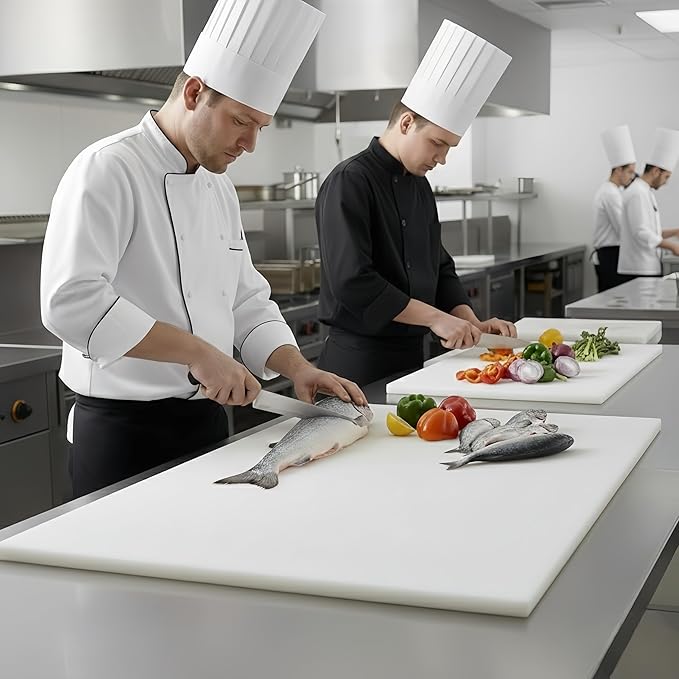 Commercial Cutting Board, Plastic Poly Kitchen Board Dishwasher Safe, Heavy Duty Food Prep Surface for Restaurant Use (36"L x 24"W x 0.38"Th)