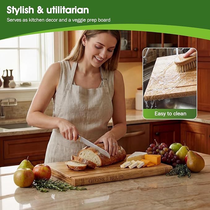 NEDVI Book-Shaped Cutting Board Set with Wooden Stand – Wooden Chopping Boards for Kitchen, Ideal for Vegetables, Cheese, & Meat – Unique Gift Set for Home Cooks & Kitchen Decor