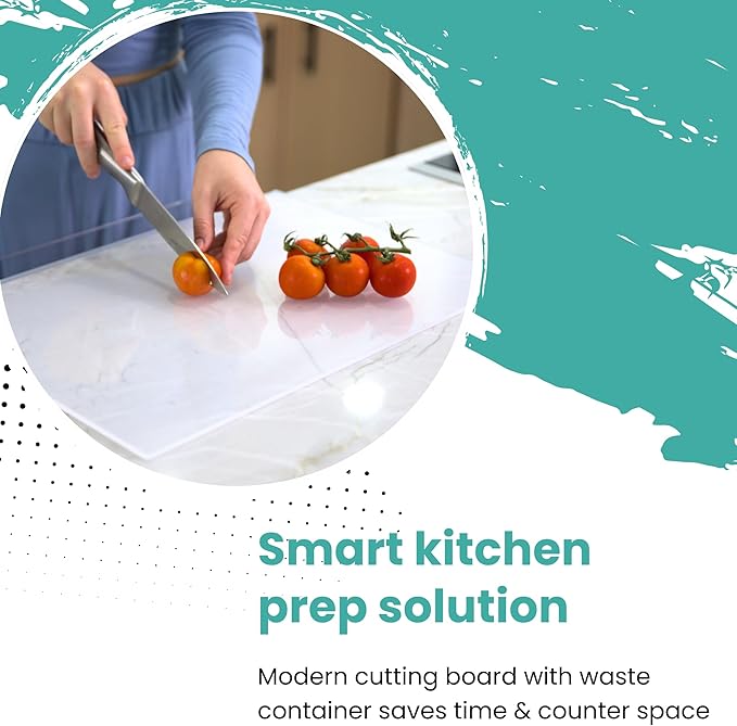Acrylic Cutting Board with Counter Lip, 17x13 Inch Large Clear Cutting Board for Countertop, Non-Slip Acrylic Board, Kitchen Prep, Counter Protector, Kitchen Essentials & Gadgets
