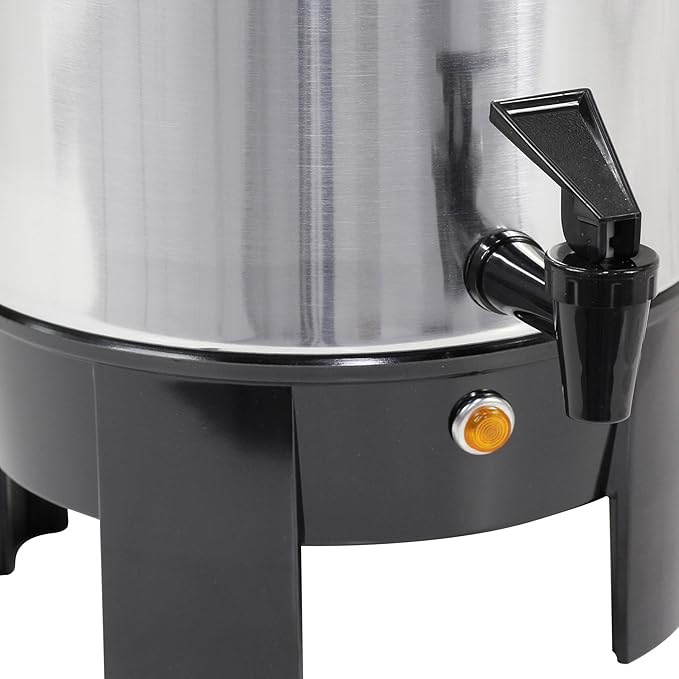 West Bend Coffee Urn Highly-Polished Aluminum Features Automatic Temperature Control with Cup Per Minute Brewing and Easy Clean Up Includes In-Basket Measuring Guide and Ready Light, 42-Cup, Silver