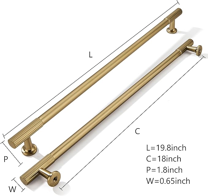 khtumeware Appliance Pull 18 Inch Hole Center 1 Pack Champagne Bronze Cabinet Pulls Heavy Duty Solid Satin Brass Kitchen Drawer Handles Cabinet Hardware for Cupboard Drawer Handles Dresser Pulls