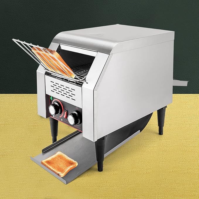 LYNICESHOP Commercial Conveyor Toaster, 150slices/h Stainless Steel Bread Baking Machine Commercial Conveyor Toaster Countertop Electric Restaurant Equipment for Home Restaurants Bakery