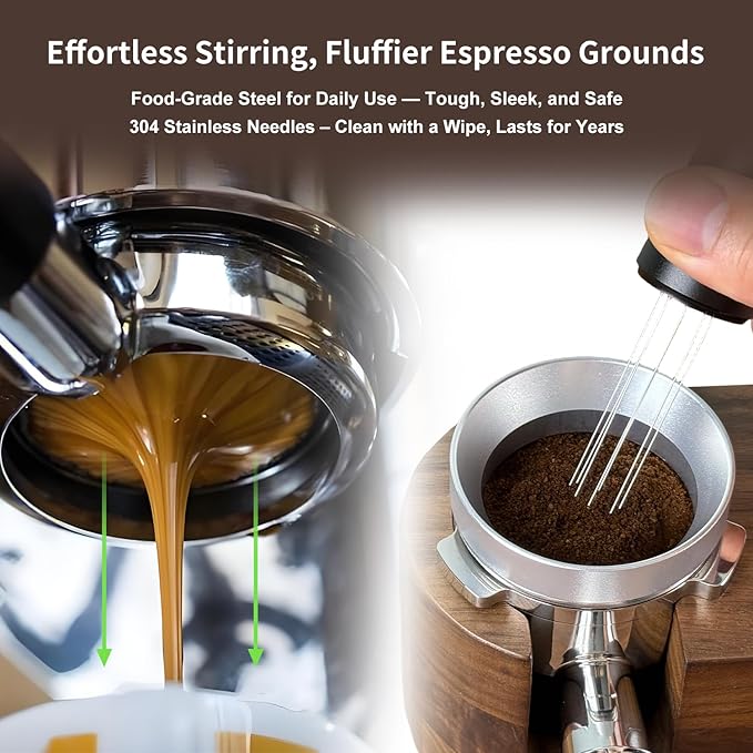 54mm Espresso Accessories Kit Fits Breville Espresso Machines and Portafilters, Espresso Tamper Tool Kit with Dual Head Tamper & Distributor, WDT Tool, Dosing Funnel, Puck Screen, Filter Papers