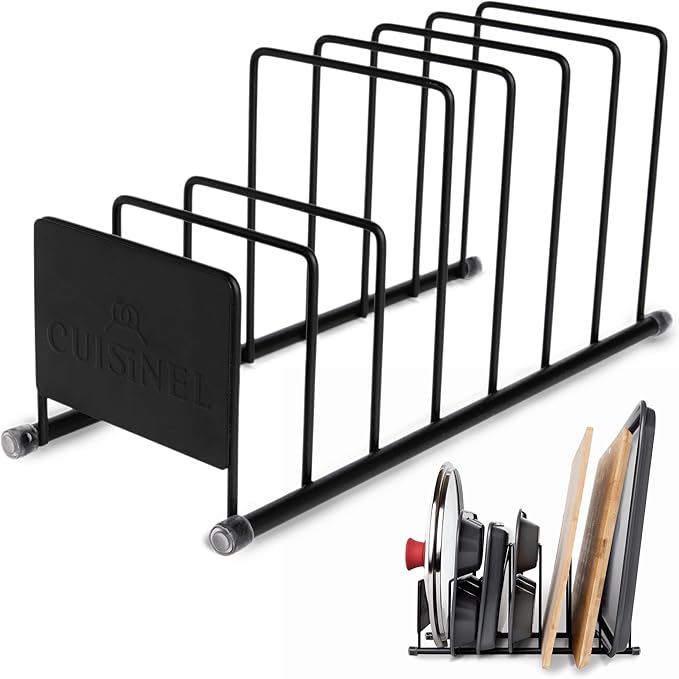 Cuisinel POT LID AND DISH ORGANIZER RACK - MATTE BLACK KITCHEN STORAGE/ORGANIZATION STA