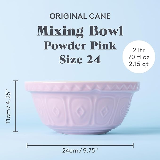Mason Cash Color Mix S24 (2.15 Qt) Mixing Bowl | Powder Pink