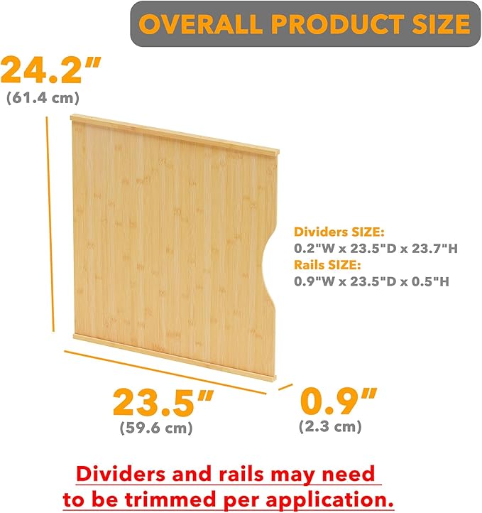 SpaceAid 8 Pack Tray Dividers for Cabinets, Bamboo Kitchen Cookie Baking Sheet Organizer for Cabinet, Vertical Pan and Trays Organizers for Pantry Storage