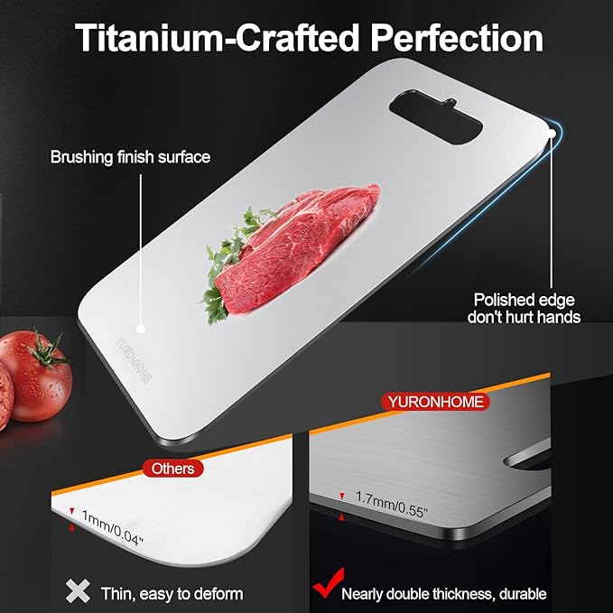 Titanium Cutting Boards Set of 3, Cutting Boards for Kitchen, Double-Sided Food-Grade, No toxic, 2026 Upgrade, Hygiene Durable Dishwasher Safe Chopping Board for Meats, Fruits, Vegetables