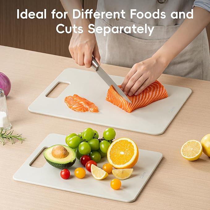 Wood Fiber Cutting Board Set of 2, Composite Cutting Board for Kitchen, Dishwasher Safe, Non-Toxic, BPA Free, Non-Slip, High Density Chopping Board for Meat Vegetables Fruits